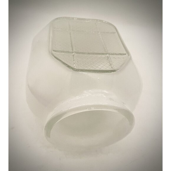 Art Deco Milk Glass Light Globe Retro Shade Ceiling Bath Porch Mid Century Diver - Picture 4 of 11